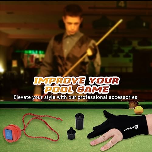 Joshmar Pool Cue Stick 58" – 2-Piece Canadian Maple Billiard Cue 19oz, 13mm Tip, Includes Hard Case, Glove & Chalk – Complete Set for Beginners, Adults & Gift