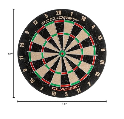 Accudart Classic Bristle Dartboard – Official 18” x 1.5” Sisal Board, Self‑Healing Fibers, Staple‑Free Bullseye, Reduced Bounce‑Outs – Ideal for Steel‑Tip Darts