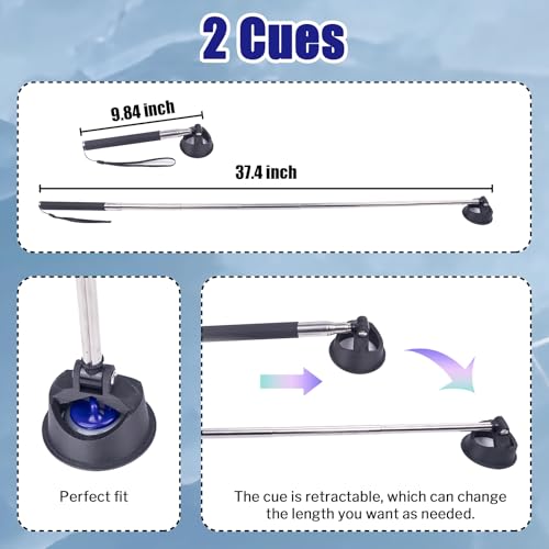 Shuffleboard, Curling and Bowling 3 in 1 Board Game Set,with 8.98 Foot Game Mat,2 Cues,8 Curling Rocks,6 Bowling Pins,Fun Family Game - size: 8.98'L
