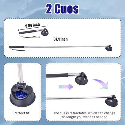 Shuffleboard, Curling and Bowling 3 in 1 Board Game Set,with 8.98 Foot Game Mat,2 Cues,8 Curling Rocks,6 Bowling Pins,Fun Family Game - size: 8.98'L