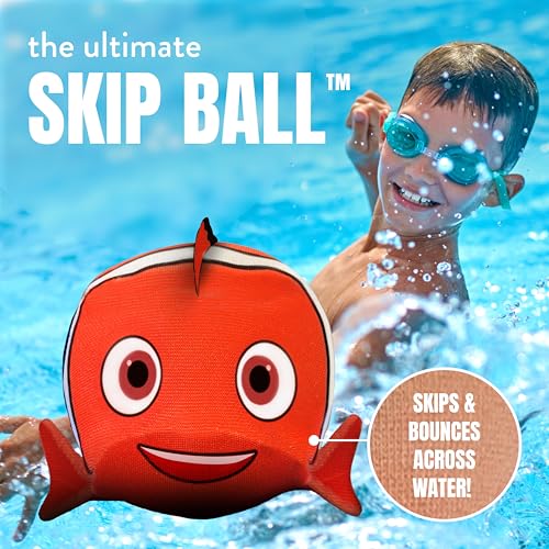 Activ Life The Ultimate Water Skip Balls, Water Bouncing Ball for Swimming Pool, Beach Toys for Friends, Family, Kids and Adults - style: Clown Fish