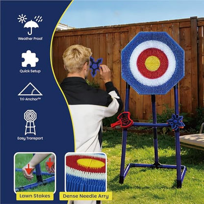 Axe Throwing Game for Backyard, Kids Axe Throwing Game with 4 Axes & 4 Darts, Height Adjustable Axe Throwing Target Set, Safe Indoor & Outdoor Throwing Axe Set for Family Fun