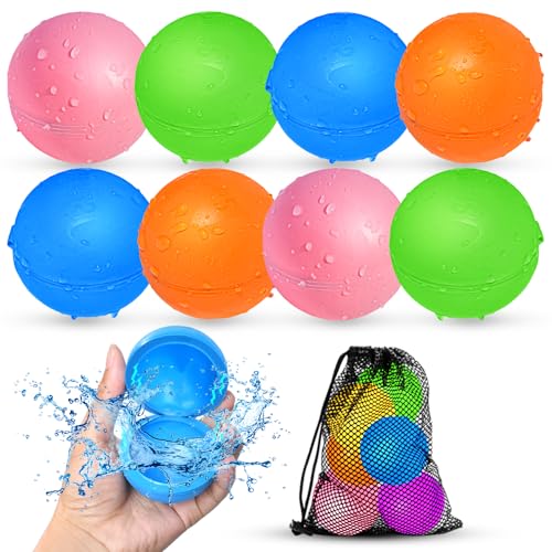 Reusable Water Balloons, Water Bombs Splash Ball, Magnetic Water Ball for Outdoor Games, Summer Party(8Pcs) - size: 8 PCS