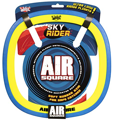 Wicked Air Square. Special Square Shape Designed Flying Disc. Durable & Flexible Rubber Disc Which Flies Smoother and Longer Distance. Easy to Throw & Catch! Not Your Normal Flying Disc! Blue Or Red