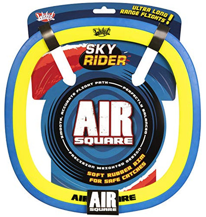 Wicked Air Square. Special Square Shape Designed Flying Disc. Durable & Flexible Rubber Disc Which Flies Smoother and Longer Distance. Easy to Throw & Catch! Not Your Normal Flying Disc! Blue Or Red