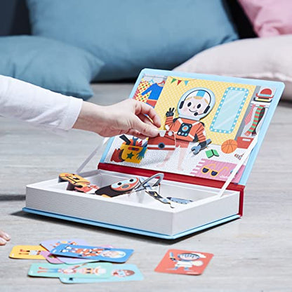 Janod - MagnetiBook 45 pc Magnetic Boys Costumes Dress Up Game - Travel Entertainment - Encourages Imaginative Play - Boosts Creativity and Confidence - Enhances Fine Motor Skills - style: Boys Costumes