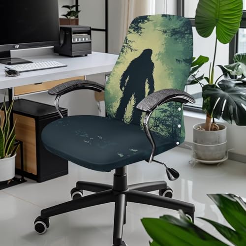 Bigfoot Office Chair Cover, Stretchable Computer Desk Chair Covers Removable Mid-High Back Universal Executive Boss Gaming Seat Cover for Dog Cat - color: Bigfoot 3, size: Large