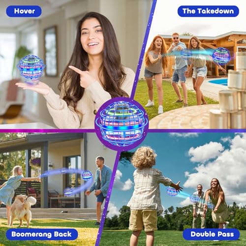 Tikduck Flying Orb Ball 2026 Toys Soaring Hover Boomerang Spinner Hand Controlled Mini Drone Cosmic Globe Spinning Kids Adults Outdoor Birthday Gift Cool Stuff for Boys Girls 6 7 8 9 10+ Year Old - color: Blue