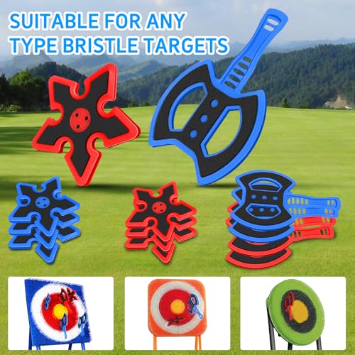 Throwing Axes Set for Axe Throwing Game Backyard, Safety Throw Plastic Axes Stars, Indoor Outdoor Hatchet Throwing Game Replacement Accessories Parts for Adults and All Ages - style: 8 Pcs Stars