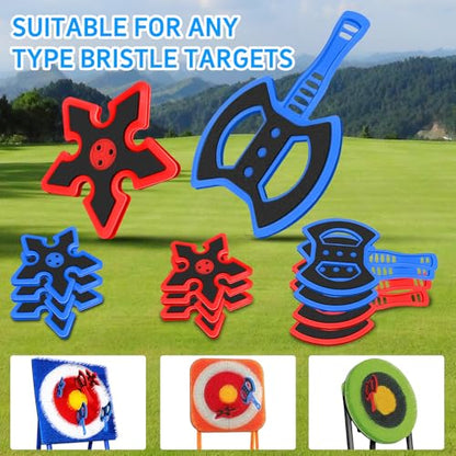 Throwing Axes Set for Axe Throwing Game Backyard, Safety Throw Plastic Axes Stars, Indoor Outdoor Hatchet Throwing Game Replacement Accessories Parts for Adults and All Ages - style: 8 Pcs Stars