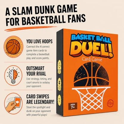 Card Game – Fast-Paced Puzzle & Strategy Basketball Game for Kids, Teens & Adults | 2–5 Players or Team Play | Ages 7+ | Youth Basketball to NBA-Inspired Sports Family Game Night Fun