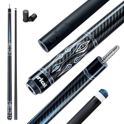 CRICAL Carbon Fiber Pool Cue Stick 58" Billiard Cue Sticks Professional Low Deflection Pool Sticks with 3/8 * 8 Pin Joint and 12.5mm Tip - color: 004-CL04
