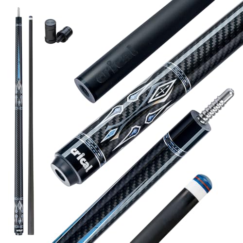 CRICAL Carbon Fiber Pool Cue Stick 58" Billiard Cue Sticks Professional Low Deflection Pool Sticks with 3/8 * 8 Pin Joint and 12.5mm Tip - color: 004-CL04