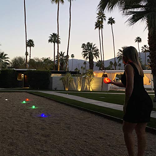 GoSports LED Bocce Ball Game Set - Includes 8 Light Up Bocce Balls, Pallino, Case and Measuring Rope - Choose 85 mm or 100 mm - size: 85 mm Backyard Size