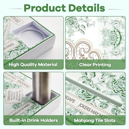 32x32 Inch Large Floating Mahjong Table for Swimming Pool Hot Tub Float Board for Mahjong Card Games Dominoes Poker Pool Game Tray for Adults Summer (Green) - color: Green