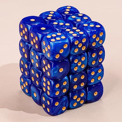 36 of Pack 12MM 6 Sided MINI Dice Set,Pearl Pattern Game Dice Set, 6 Sided Standard Dices for Yahtzee, Bunco or Teaching Math,with Portable Plastic Box(Deep Blue Pearl) - color: Deep Blue Pearl