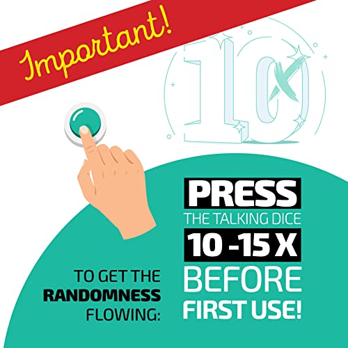 Talking Dice Sound Button | Fully Loaded | 102 totally random phrases for numbers 1-6 | Great EZ Gaming Gift | Fun Novelty Gag Inspirational Gift | Cool Gadget | Modern Reinvention of the Classic Die