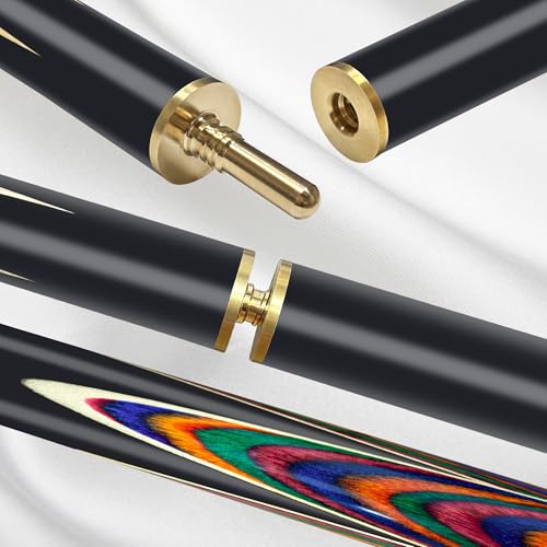 HomeSeason 57inch Snooker Cue Stick 18oz 3/4 Jointed Pool Cue, with Extension, Cue Case, Durable Ash Wood and Red Maple Construction Billiards Cue - color: HSS05
