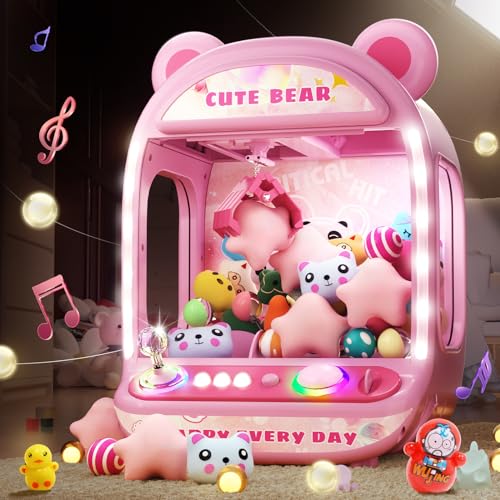 Skirfy Claws Machines for Kids,Unicorns Toys for Age 6+,Kids Games Mini Vending Machines with Squishys Toy Candy Dispenser,Claws Game Machine,Birthday for Girls Age 8-12 - color: Pink