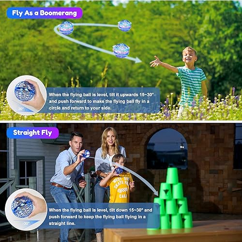 Fly Orb Hover Ball Floating Boomerang Spinner Drone Balls - Cool Toys Gifts for 6-15 Year Old Boys & Girls (Blue) (Purple_01) - color: 2026-purple
