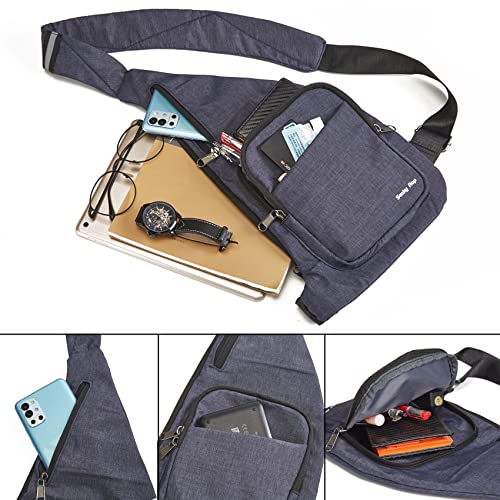 Seoky Rop Waterproof Sling Bag Crossbody Bag for Men Women Slim Hidden Anti-Thief Travel Personal Pocket Blue - color: Blue-2