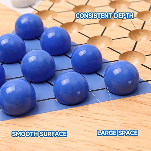 GSE Games & Sports Expert 15" Jumbo Oak Wood Chinese Checkers Board Game Set with Colorful Glass Marbles, Classic Strategy Family Board Game for Adults