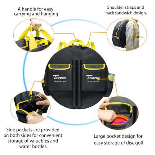 TARUMG Disc Golf Basket - Portable Disc Golf Target with Heavy Duty 24-Chains Come with Transit Bag and 3pcs Disc Golf Discs, Ground Stake -Suitable for Players of All Levels - Multi Color Available - style: Basic Blue