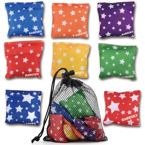 RaboSky Small Bean Bags for Kids Tossing, Mini Beanbags Toss Toy for Toddler Preschool Prek Daycare Supplies Classroom Circle Time Home Schooling Indoor Outdoor Backyard Activities Cornhole Game - color: Stars Beanbags