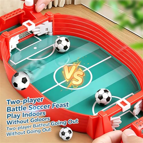 Tabletop Foosball Game, Easy Assembly Desktop Soccer Board for Two Players, Portable Football for Family Night - color: Green
