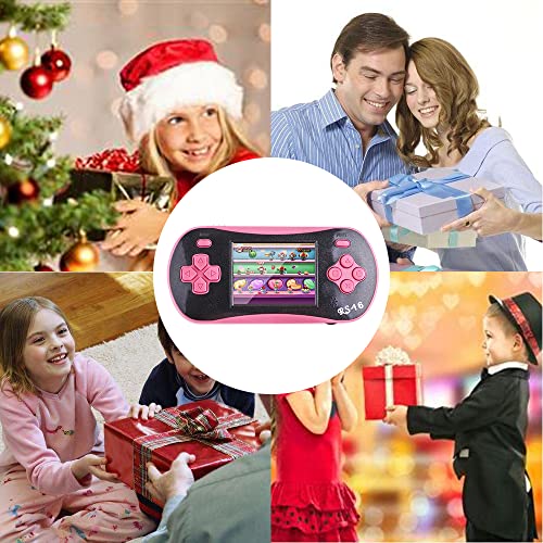Handheld Game for Kids - FAMILY POCKET RS16 Portable Classic Controller 260 Game 2.5 inch LCD Retro Arcade Video Game System Children's Birthday Gift (Pink) - style: pink