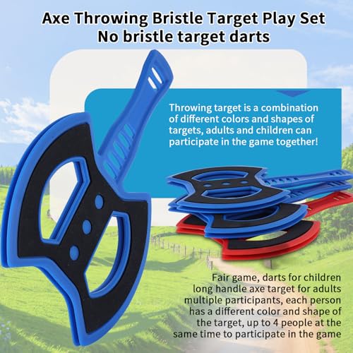 Throwing Axe Game Set (Target NOT Included),8 Long Handle Axes and 8 Star Darts,Axe Throwing Game for Backyard,Outdoor,Yard,Camping Games