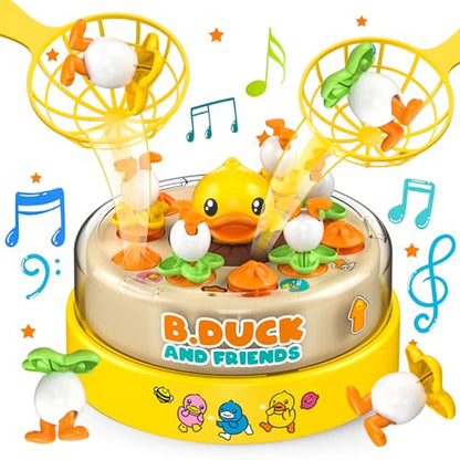 B.Duck Board Games for Kids, B.Duck Bounce and Catch Duck Game Toys for Toddler, Jumping Ducks Game Toys, 2 Players Handheld Interactive Toy for Boys Girls, Family Board Games, Birthday Gifts.