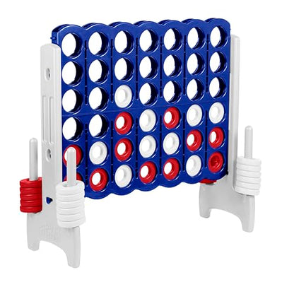 ECR4Kids Jumbo 4-to-Score Giant Game with 42 Rings and Reset Sliders, Kids Games, Red/White/Blue - color: Red/White/Blue
