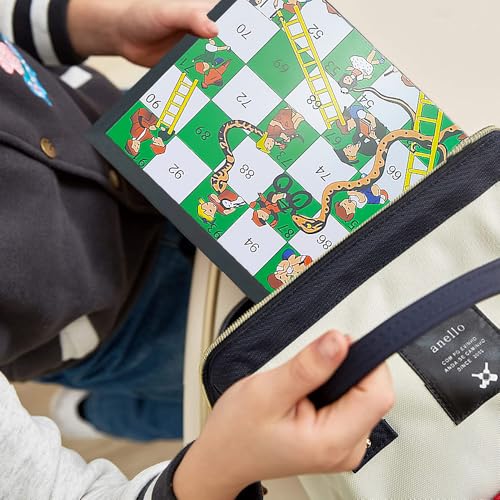 KIDAMI Magnetic Snakes and Ladders Board Game Set, Folding Portable Design, Family Travel Game Set Gift for Kids and Adults (11.2 inch x 11.2 inch)