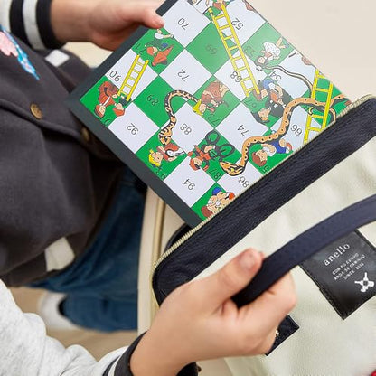 KIDAMI Magnetic Snakes and Ladders Board Game Set, Folding Portable Design, Family Travel Game Set Gift for Kids and Adults (11.2 inch x 11.2 inch)