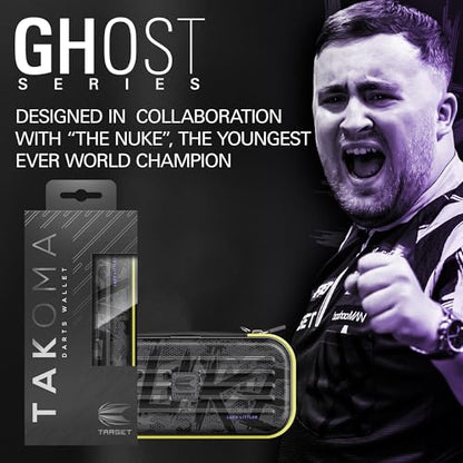 Target Darts Luke Littler Ghost Series Takoma Wallet, Regular – Darts Case, Black/White Storage Cases, “The Nuke” Zipper Dart Holder, Professional Accessories – Holds 3 Fully Assembled Darts - style: Regular Wallet