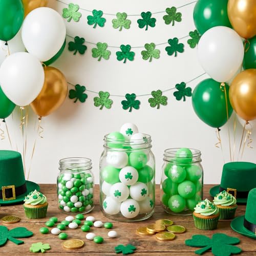 Soulchen 24 Pcs Table Tennis Balls Plastic Novelty Table Tennis Stress Props 40 mm for Party Playing Beach Decor Beer Game Party Favors - style: St Patricks Day