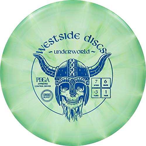 Westside Discs Origio Burst Underworld | Fairway Driver | Understable Driver | Grippy Base Plastic w/Color Burst | Disc Golf Frisbee | 170g+ - color: Green