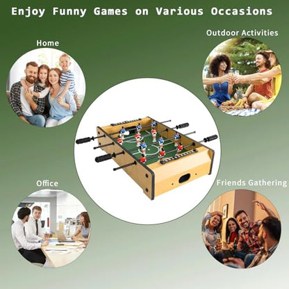 20 Inch Mini Tabletop Foosball Game Set, Table Football, Tabletop Football Games, Durable Soccer Kit for Adults, Children, Families and Playrooms, Easy to Store