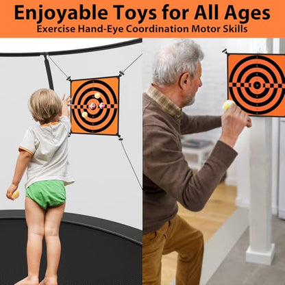 jumpfly Trampoline Games Target Board for Kids Trampoline Accessories with 10 Stick Balls - Indoor Outdoor Backyard Sport Fun Play Game for Kids