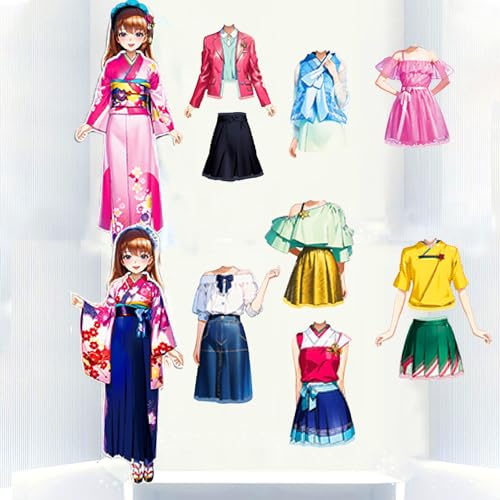 Magnetic Dress Up Paper Doll,Magnet Princess Dress Up Dolls for Girls Ages 4-7 Kids,Travel Activities Road Trip Car Ride Interactive Learning Created Imagine Set Birthday Gift (H Set) - color: H Set