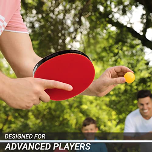 Killerspin KIDO 5A RTG Premium (Straight or Flared) Table Tennis Racket Professional, ITTF-Approved, Hard Paddle, Made of 5-Ply Wood, Dual-Colored in Red and Black - style: Flared