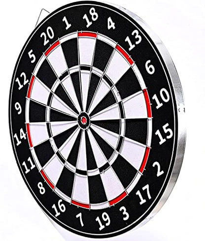 18-Inch Wall Mounted Dart Boards Set, Steel Tip Dart, Alloy Stand Protection Dartboard with 6 Needle Dart， for Adults Kids