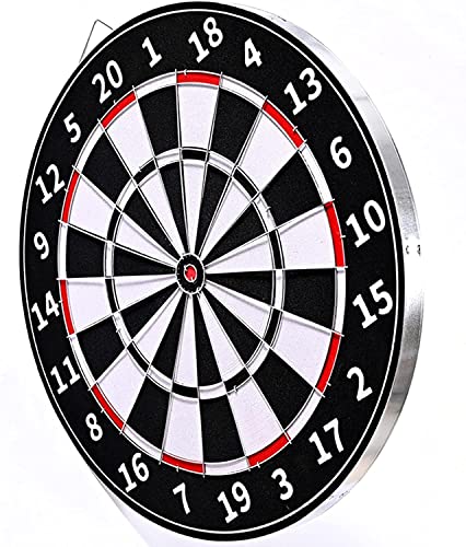 18-Inch Wall Mounted Dart Boards Set, Steel Tip Dart, Alloy Stand Protection Dartboard with 6 Needle Dart， for Adults Kids