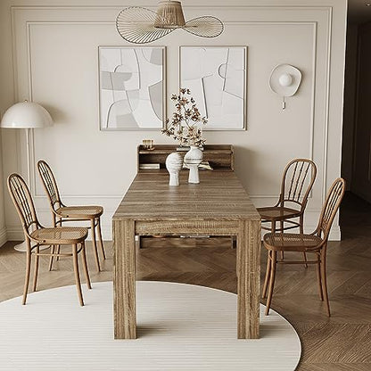 20"-99" Extendable Dining Table with Storage for 2-10 People, Modern Modular Extension Table, Space-Saving Extra Long Multifunctional Folding Dining Table, Oak - color: Oak, style: 20" - 99" (2-10 People)