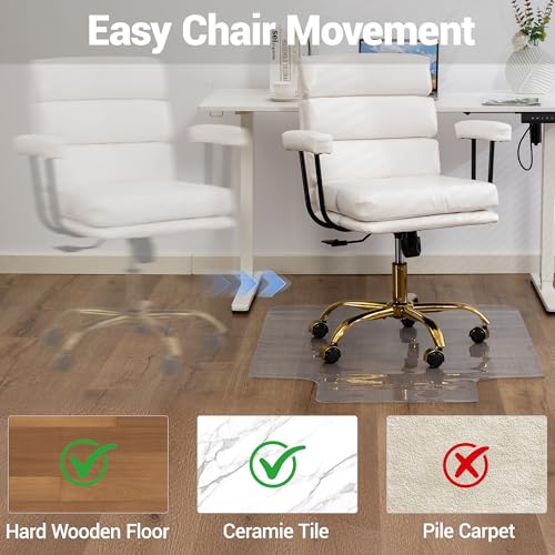 Clear Chair Mat for Hard Floor, 36 x 48 Inches, PVC Floor Mat Under Rolling Chairs for Easy Glide and Wood/Tile Protection, with Lip - size: with Lip