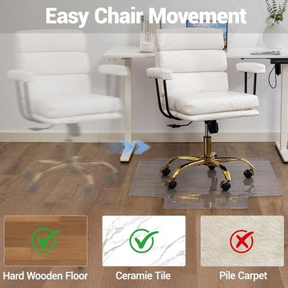 Clear Chair Mat for Hard Floor, 36 x 48 Inches, PVC Floor Mat Under Rolling Chairs for Easy Glide and Wood/Tile Protection, with Lip - size: with Lip
