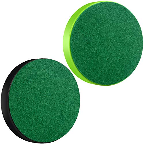 ONE250 Air Hockey Pushers and Red Air Hockey Pucks, Goal Handles Paddles Replacement Accessories for Game Tables (4 Striker, 4 Puck Pack) - color: Black & Green