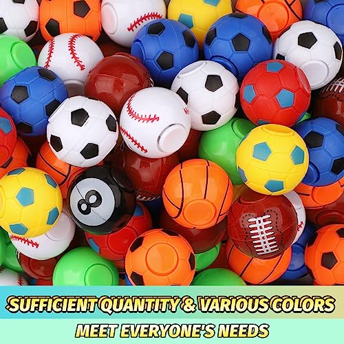 34PCS Mini Fidget Spinners Party Fidget Toys Soccer Basketball Baseball Sport Balls for Goodie Bag Stuffer, Finger Stress Balls Toy for Christmas Party Classroom Prize