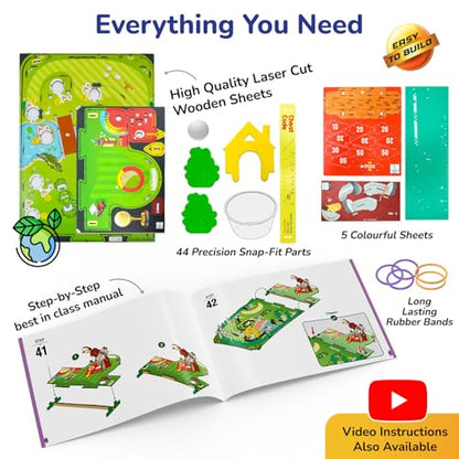 Smartivity DIY Mini Golf STEM Kit for Kids Ages 6-12 | Build Your Own 10-Hole Course with Mechanical Golfer | 3 Levels | Learn Angles, Momentum & Rack and Pinion | Birthday Gift for Boys & Girls - style: Mini Golf